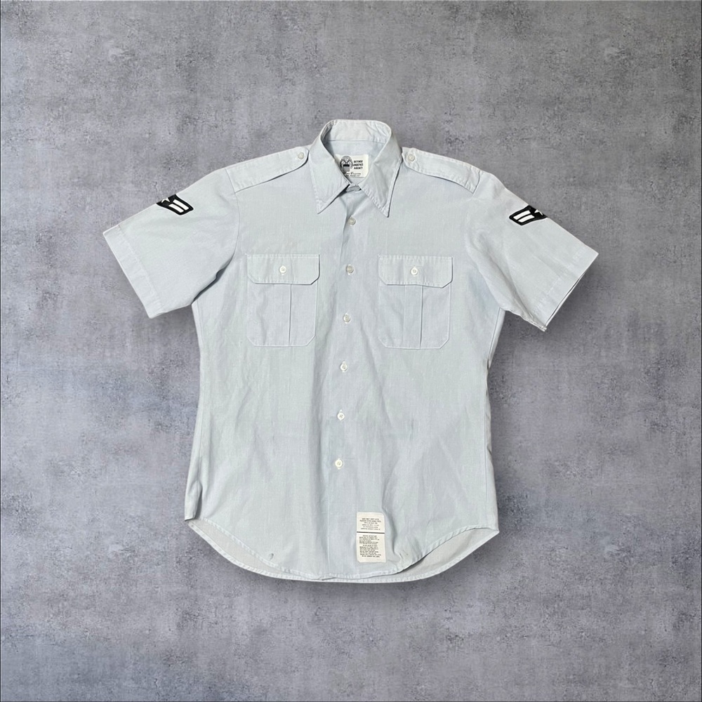 Blue Military Air Force Uniform Button Up
